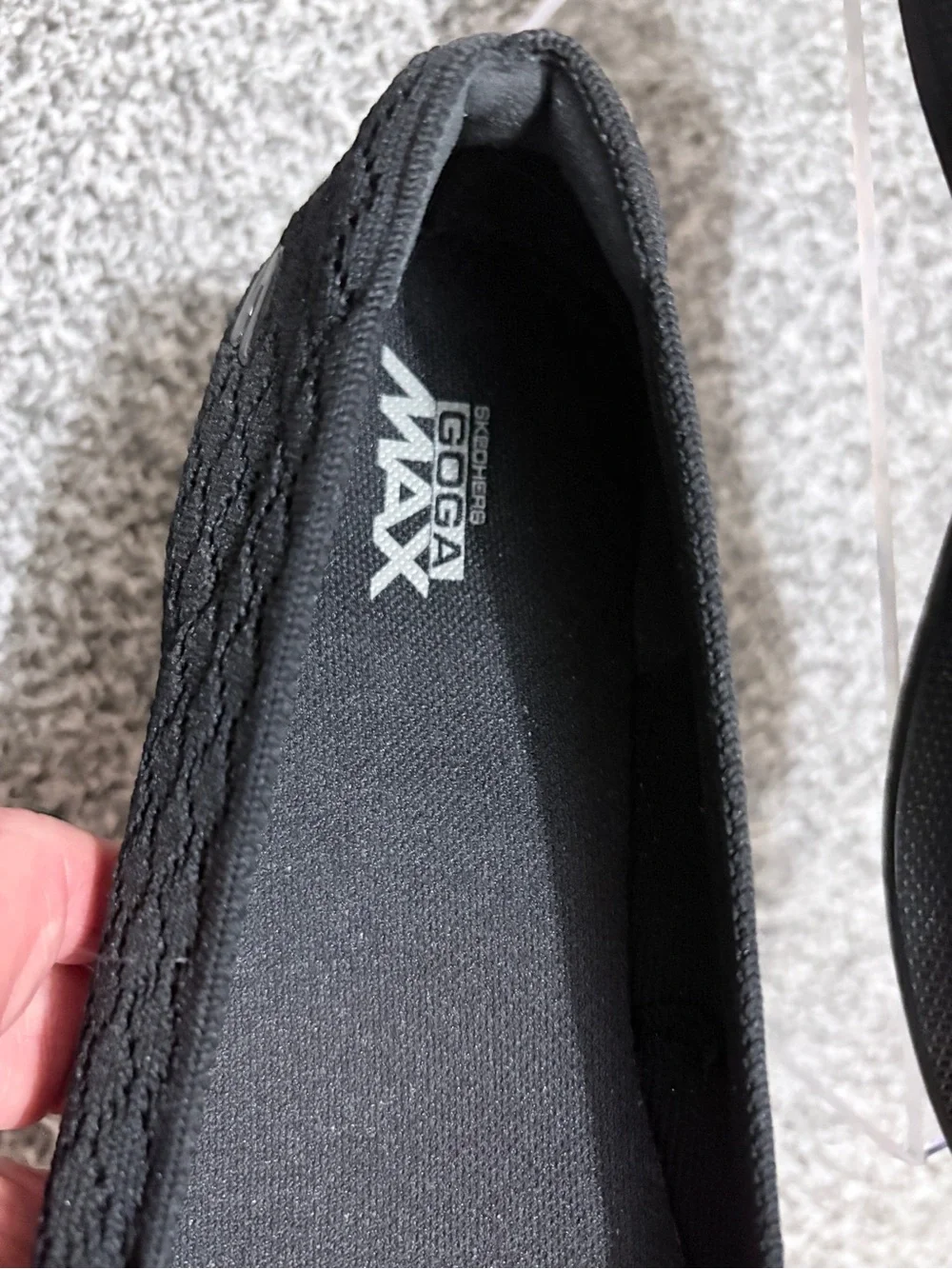Skechers Goga Max Womens 8.5 Go Step Lite Black Slip On Ballet Flat Shoes 14743